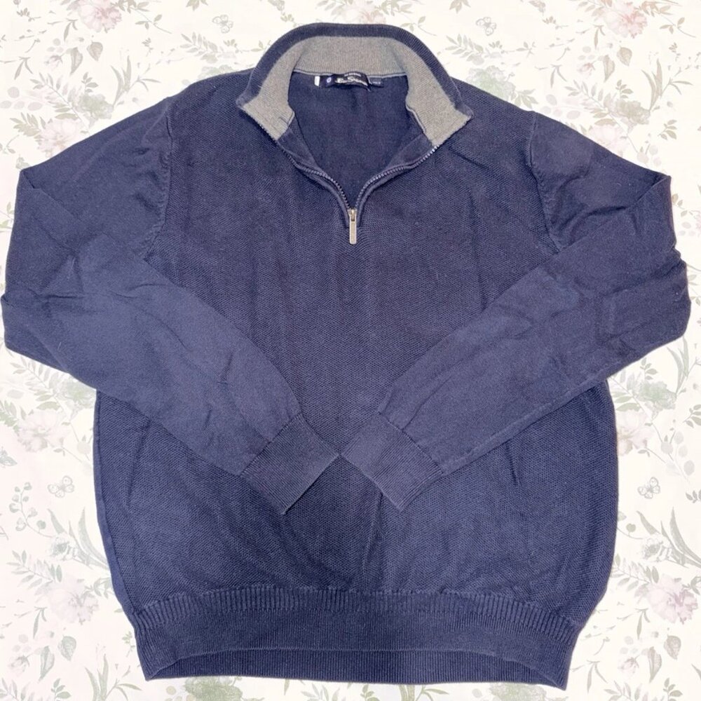 The original ben sherman blue long sleve quaterzip